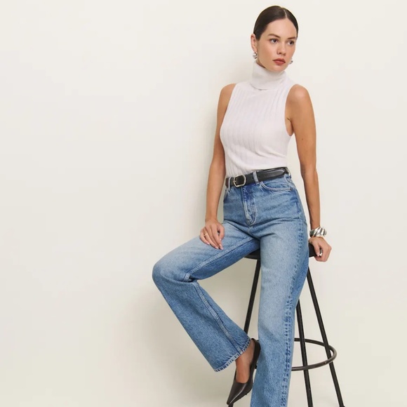 Reformation Denim - Reformation Wilder High Rise Wide Leg Jeans Blue - Size 23